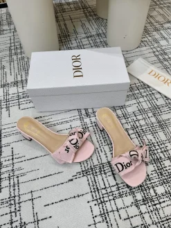 Alternative view of DIOR Slides & Slippers Canvas Leather (Black-White-Pink) EU35-43 A80202607050185