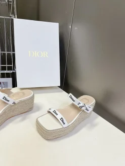 Alternative view of DIOR Slides & Slippers Canvas Leather (White-Beige) EU35-40 B60202607050218