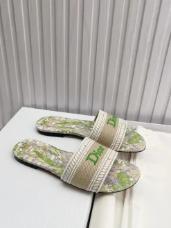 Alternative view of DIOR Slides & Slippers Embroidered Canvas (Beige-Green-Purple) EU35-43 A90202607050759