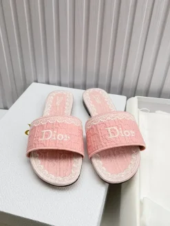 DIOR Slides & Slippers Embroidered Fabric (Pink) EU35-40 43 A90202607050764