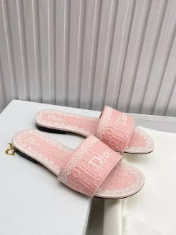 Alternative view of DIOR Slides & Slippers Embroidered Fabric (Pink) EU35-40 43 A90202607050764