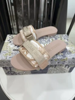 Alternative view of DIOR Slides & Slippers Rubber-Canvas (Beige-White) EU36-41 A40202607050661