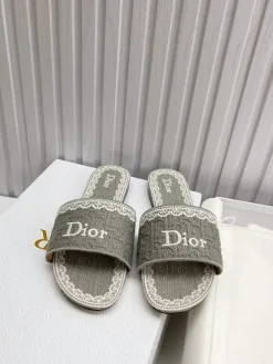 DIOR Slides & Slippers Toile Embroidery (Gray-White) EU35-43 A90202607050761
