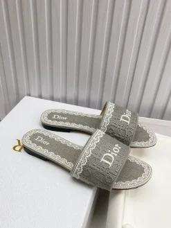 Alternative view of DIOR Slides & Slippers Toile Embroidery (Gray-White) EU35-43 A90202607050761