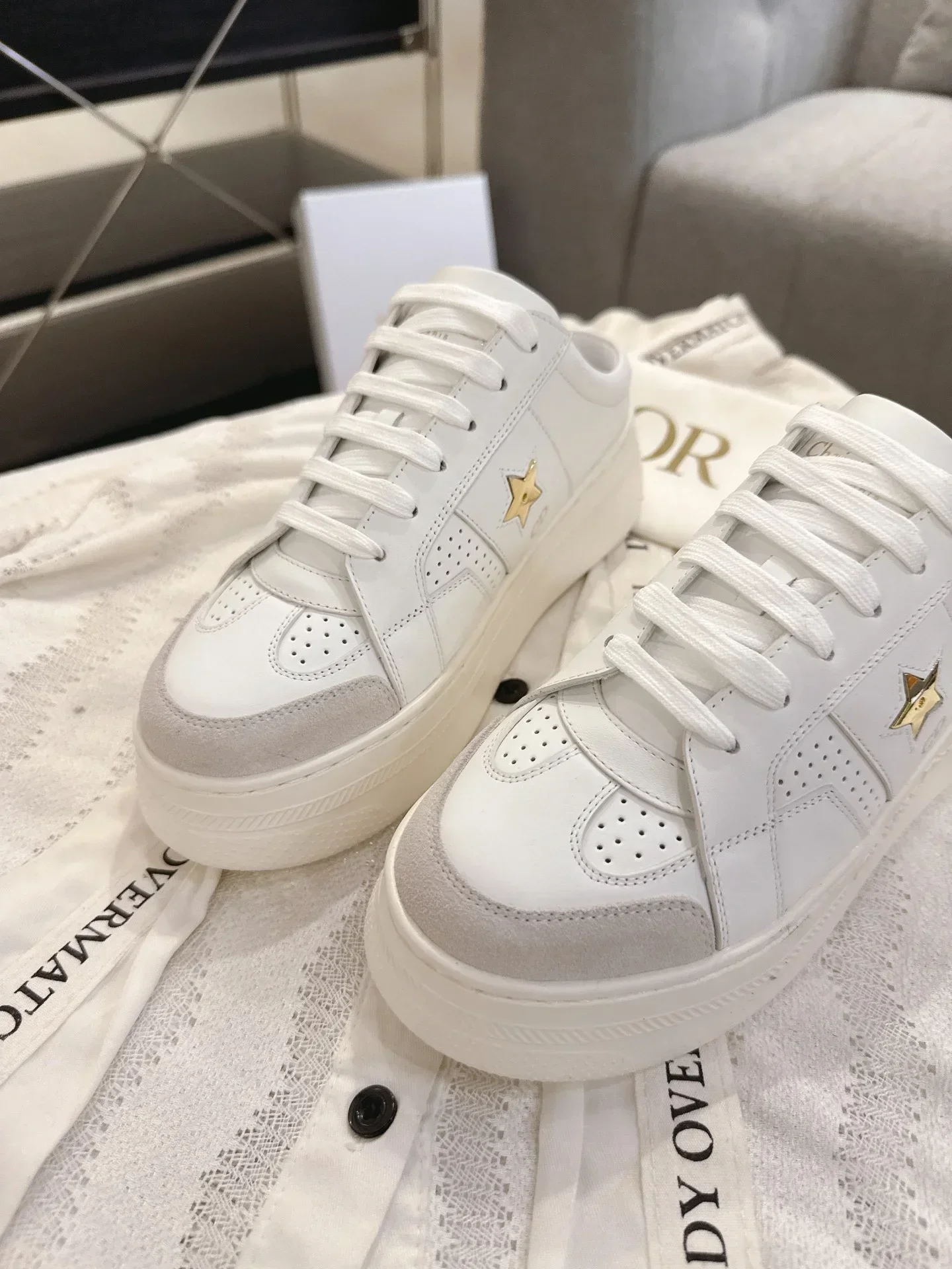 DIOR Sneakers & Trainers Calfskin Suede (White-Gray) EU35-41 B80202607050228 - Image 5