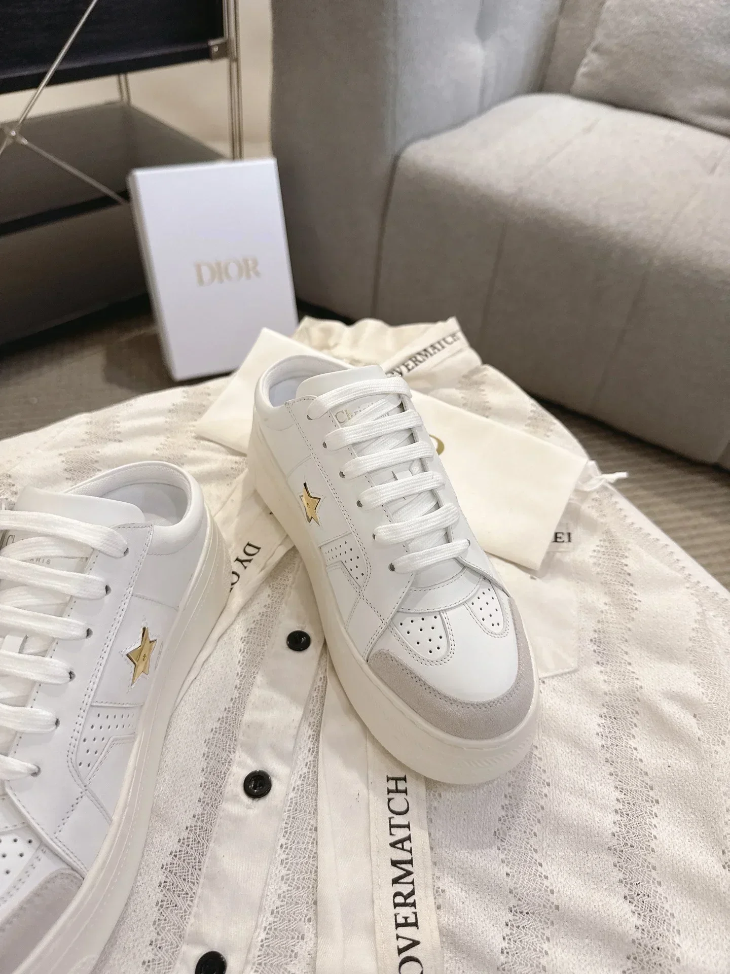 DIOR Sneakers & Trainers Calfskin Suede (White-Gray) EU35-41 B80202607050228 - Image 6