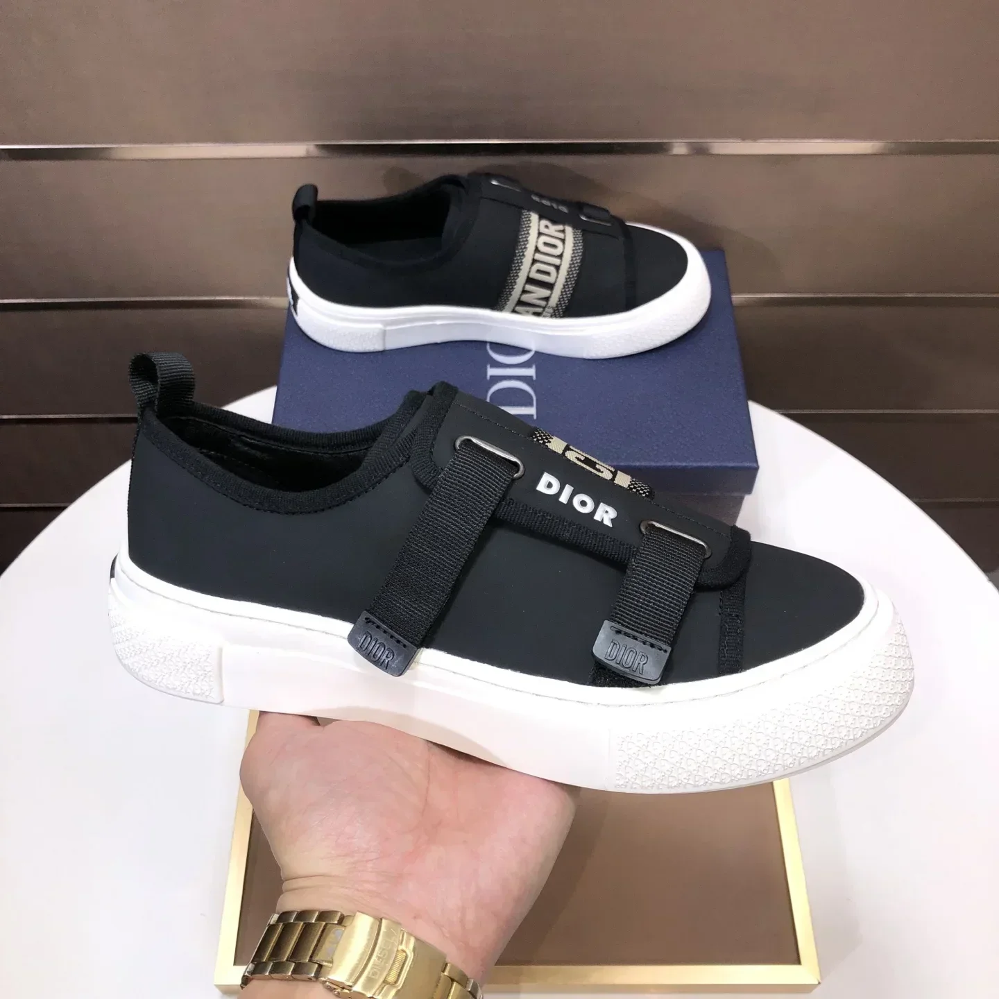 DIOR Sneakers & Trainers Canvas (Black-White-Gold) EU39-44 B60202607050224 - Image 5