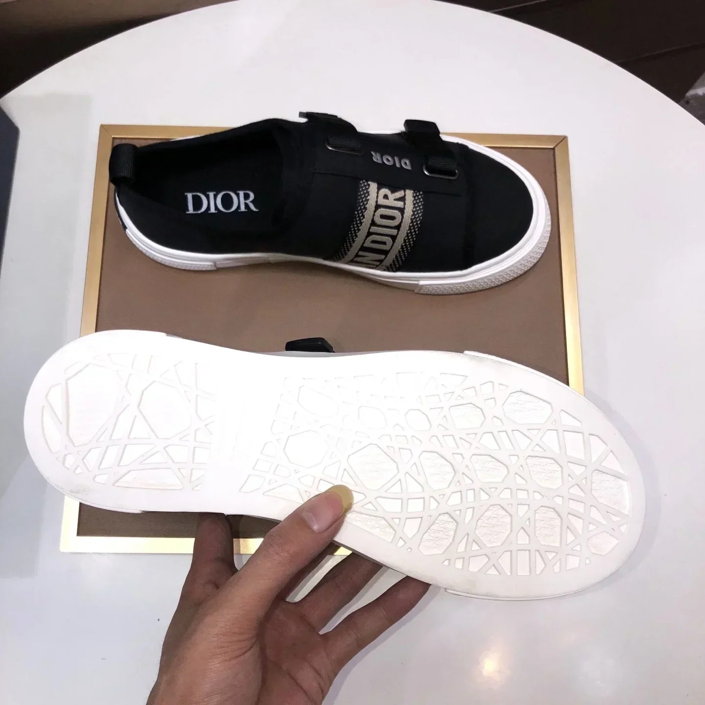 DIOR Sneakers & Trainers Canvas (Black-White-Gold) EU39-44 B60202607050224 - Image 6