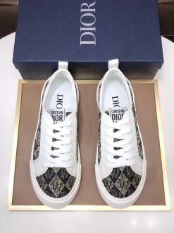 DIOR Sneakers & Trainers Canvas Calfskin (White-Blue-Gold) EU39-44 B40202607050211