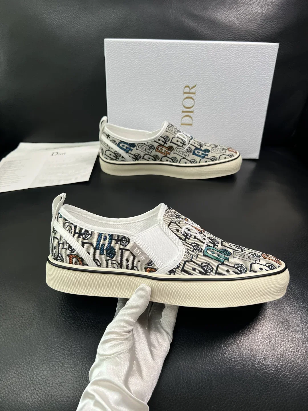 DIOR Sneakers & Trainers Canvas (White-Blue-Brown-Black) EU39-44 B80202607050226 - Image 4