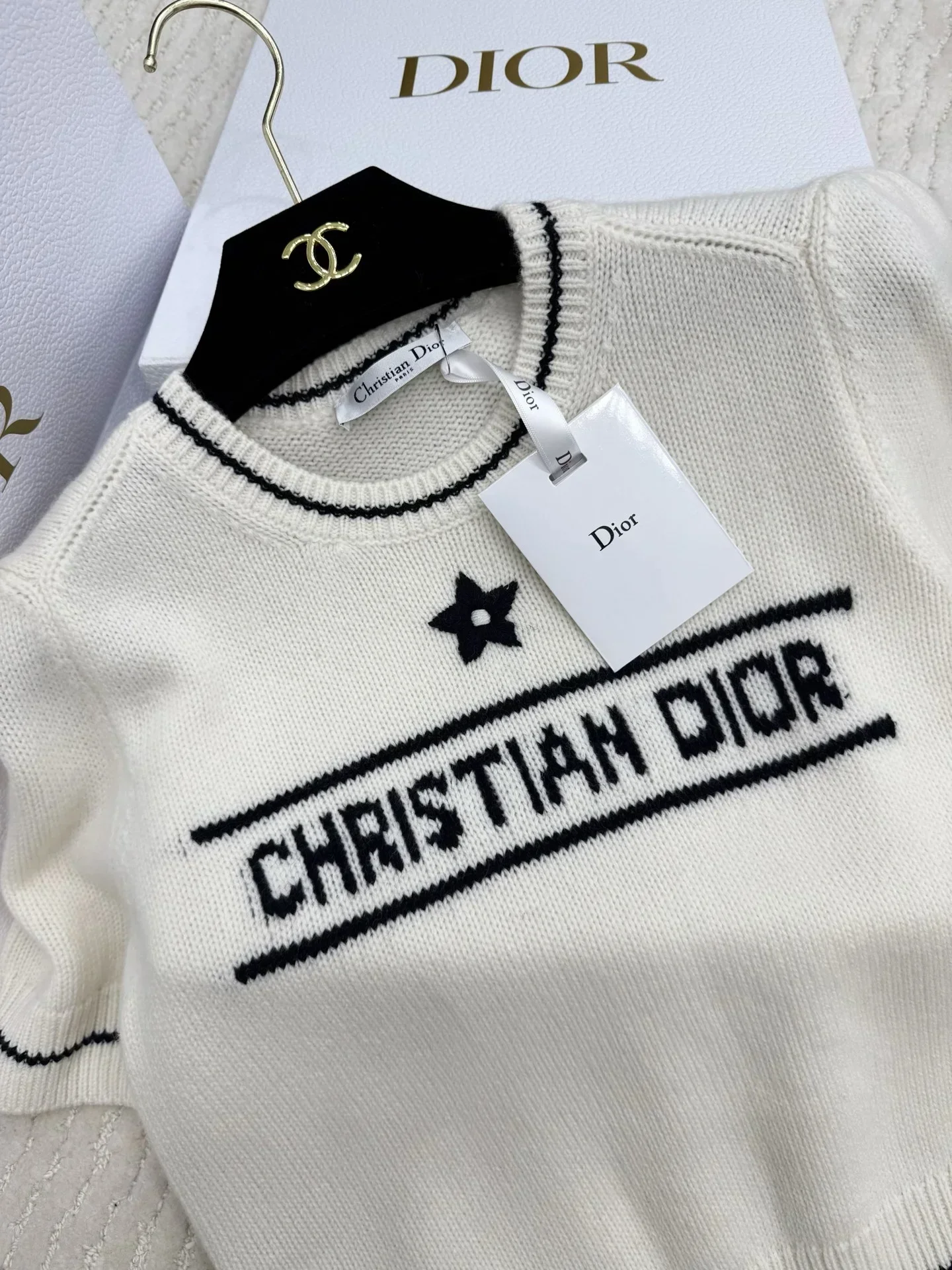 DIOR T-shirts & Vests Knit (White-Black) S-XXL C20202607050310 - Image 2