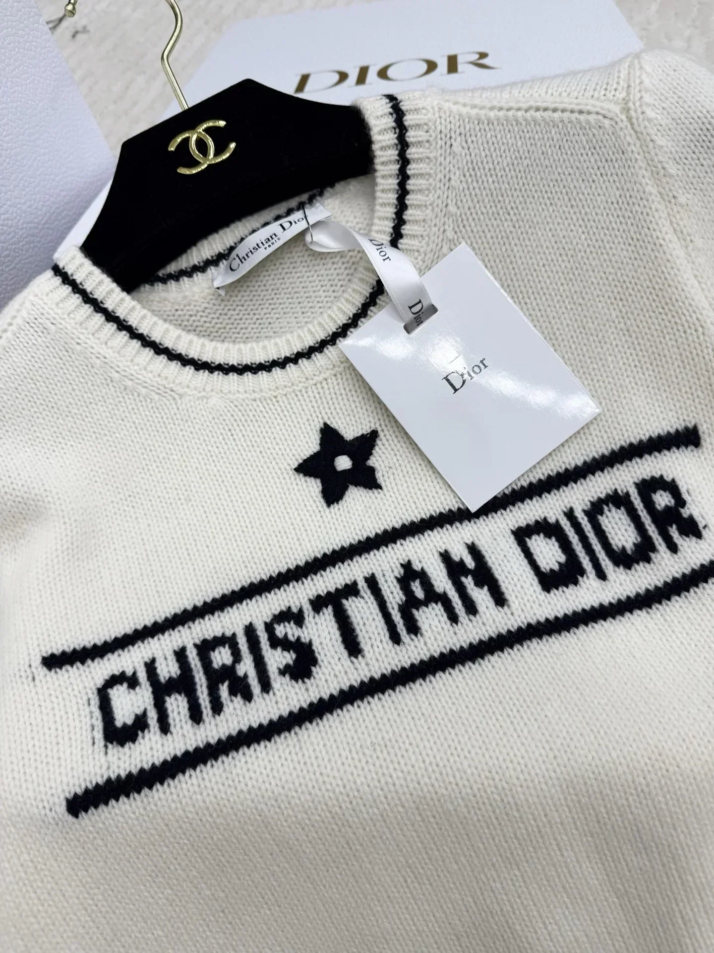 DIOR T-shirts & Vests Knit (White-Black) S-XXL C20202607050310 - Image 4