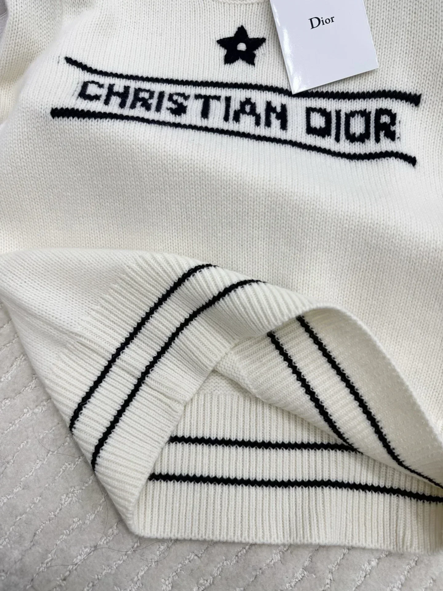 DIOR T-shirts & Vests Knit (White-Black) S-XXL C20202607050310 - Image 5