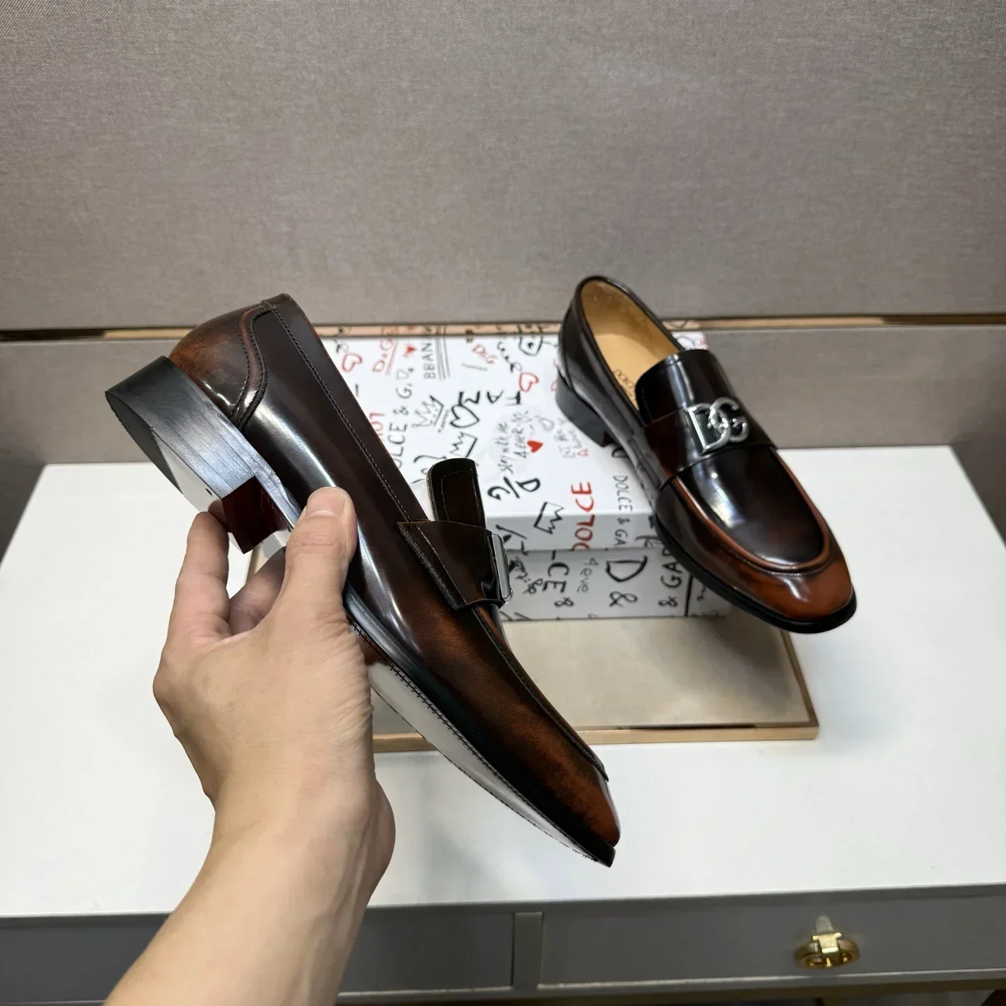 DOLCE & GABBANA Formal Shoes Calf Leather (Brown) EU38-44 B50202607051130 - Image 7