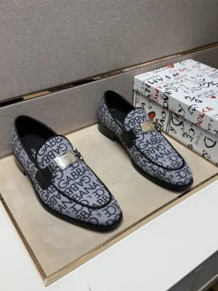 DOLCE & GABBANA Formal Shoes Canvas (Gray-Black) EU38-44 B50202607051131