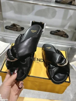 Alternative view of FENDI Slides & Slippers Lambskin Leather (Black) EU35-42 A90202607050770