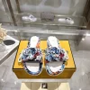 FENDI Slides & Slippers Printed Fabric (White-Blue-Orange-Red) A90202607050771