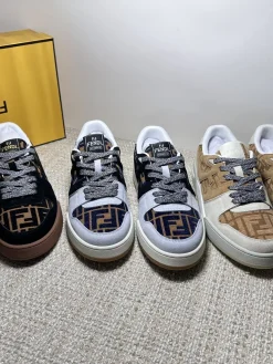 FENDI Sneakers & Trainers Canvas Suede (Black-White-Brown) EU39-45 B80202607051369
