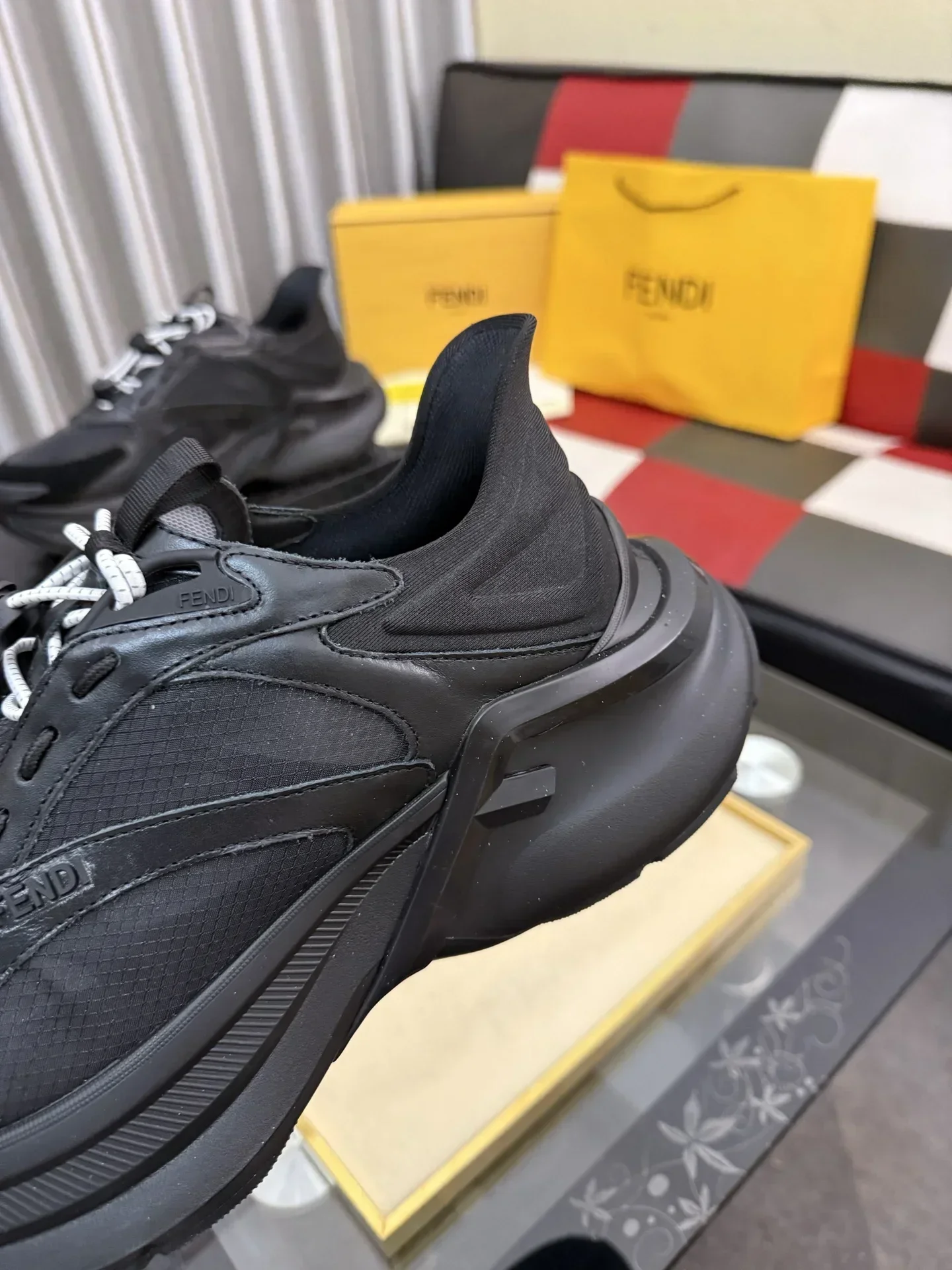FENDI Sneakers & Trainers Mesh Leather (Black) EU38-44 C20202607050263 - Image 7