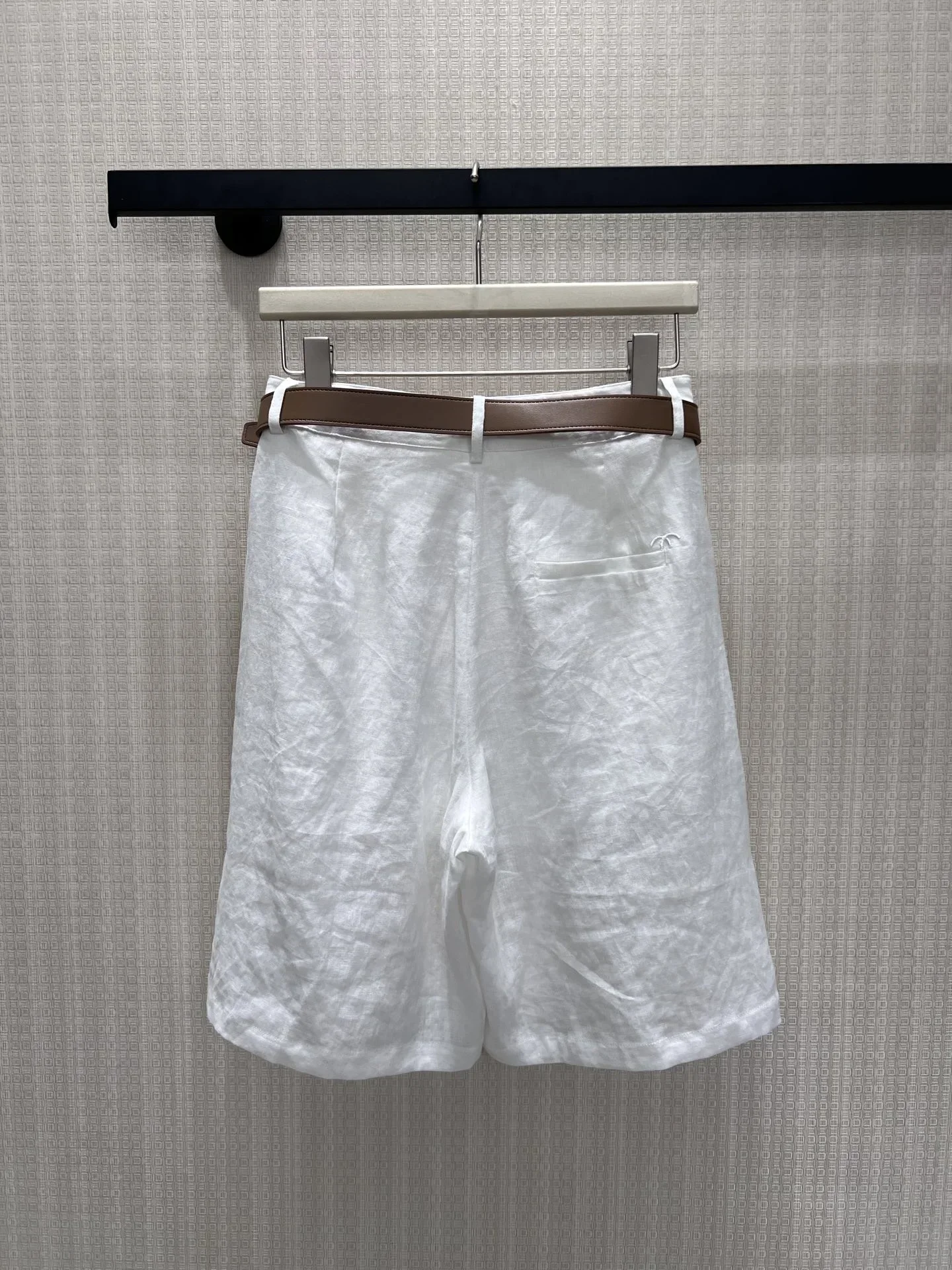 FENDI Trousers & Shorts Linen (White-Brown) S-L B35202607051008 - Image 2