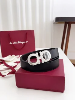 FERRAGAMO Belts Calf Leather 3.5cm Width A60202607050310