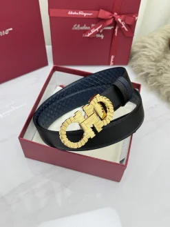 FERRAGAMO Belts Top Grain Leather 3.5cm Width A70202607050303