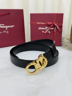 FERRAGAMO Belts Top Grain Leather 3.5cm Width A70202607050308