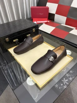 Alternative view of FERRAGAMO Flats & Loafers Calfskin Leather (Brown) EU38-44 B50202607051190