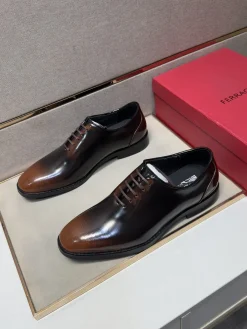 Alternative view of FERRAGAMO Formal Shoes Calfskin Leather (Brown-Black) EU38-44 B40202607051036