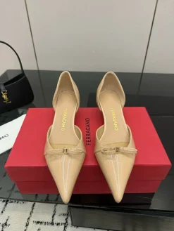 FERRAGAMO Pumps & Heels Patent Leather (Beige) EU34-42 C10202607050266
