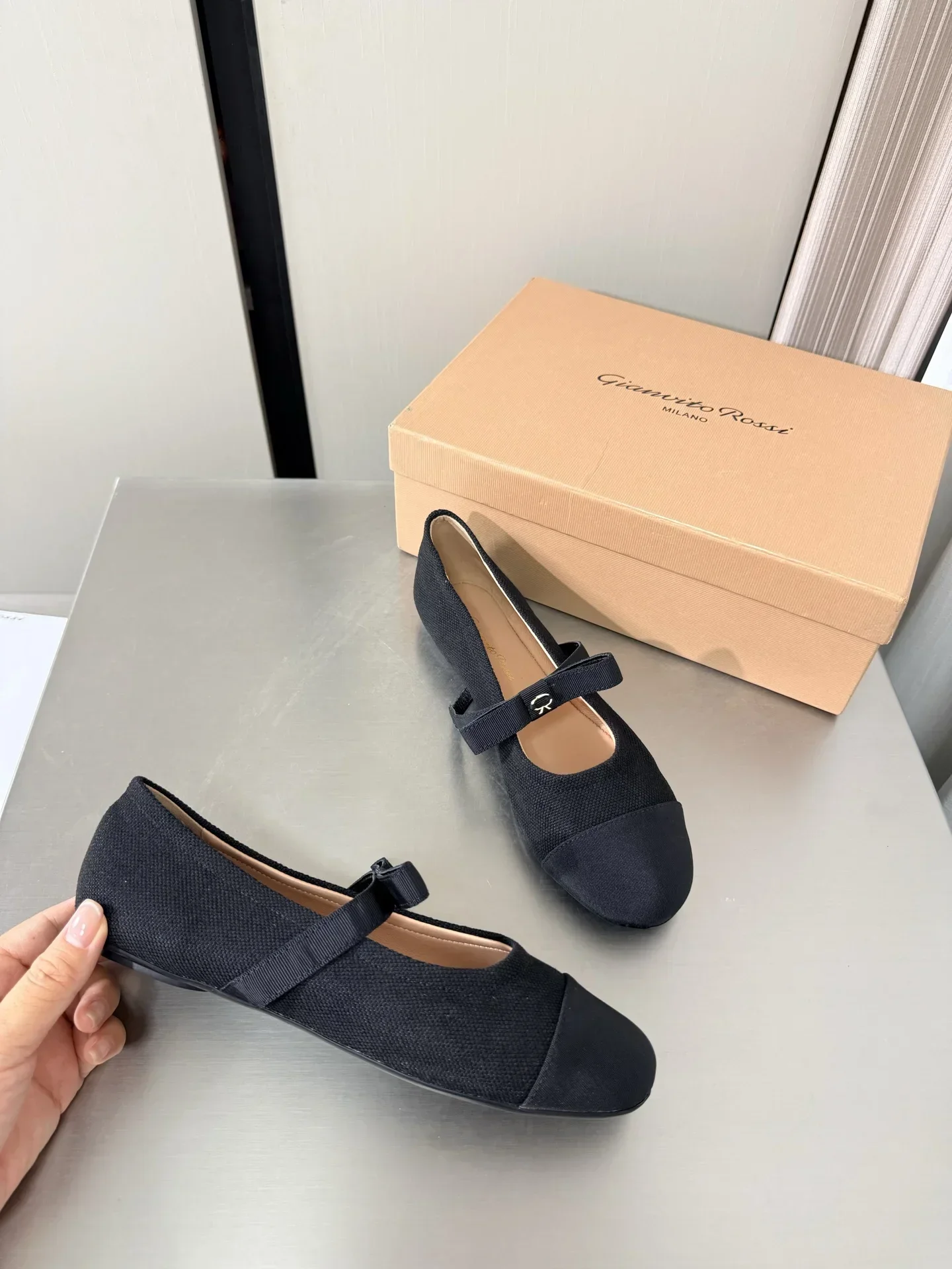 GIANVITO ROSSI Flats & Loafers Canvas (Black) EU35-40 B50202607051142 - Image 2