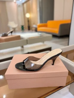 GIANVITO ROSSI Shoes Patent Leather-PVC (Black-Clear) EU35-43 B30202607050267
