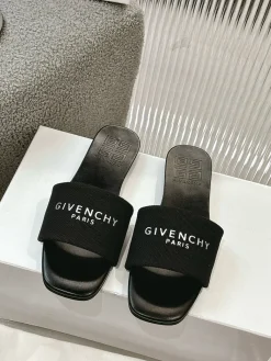 GIVENCHY Slides & Slippers Canvas Leather (Black) EU35-41 A70202607050712