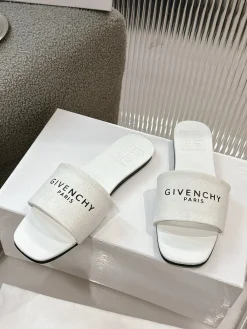 Alternative view of GIVENCHY Slides & Slippers Canvas Leather (White-Black) EU35-41 A70202607050709