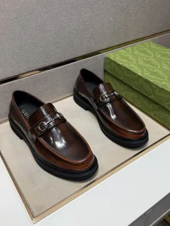 GUCCI Formal Shoes Calf Leather (Brown) EU38-44 B60202607051241