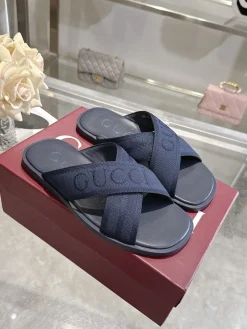 GUCCI Slides & Slippers Jacquard Rubber (Navy) EU40-47 A80202607050720