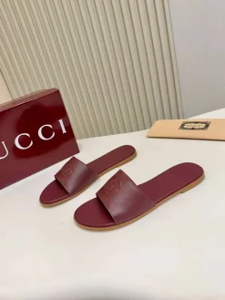 GUCCI Slides & Slippers Leather (Burgundy-Brown) EU35-43 A50202607050674