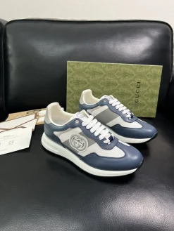 GUCCI Sneakers & Trainers Calfskin Leather (Blue-White-Grey) EU39-44 C60202607050306