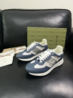 Alternative view of GUCCI Sneakers & Trainers Calfskin Leather (Blue-White-Grey) EU39-44 C60202607050306