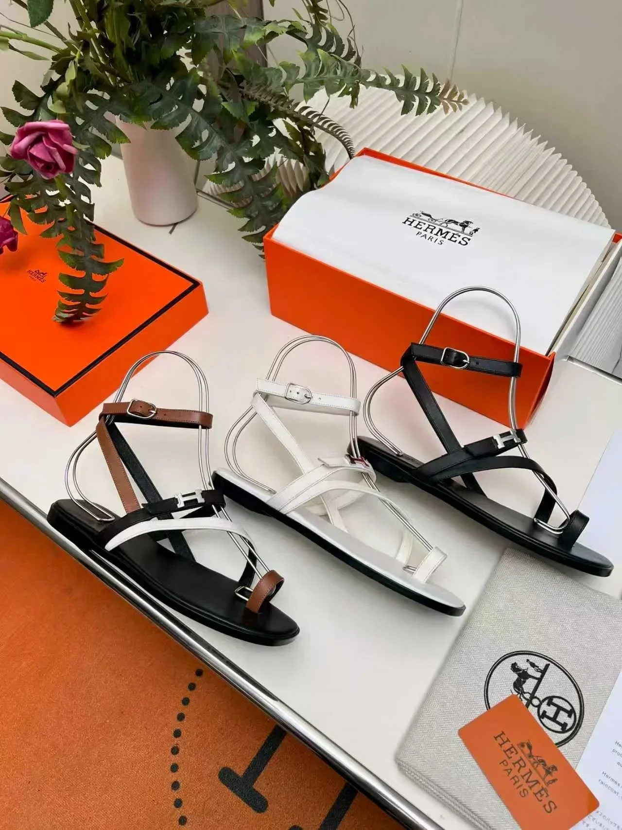 HERMES Sandals & Mules Calfskin Leather (Black) EU34-42 B90202607050318 - Image 9