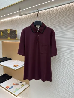 HERMES Shirts & Polos Cotton (Burgundy) S-M-L-XL A35202607120692