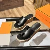 HERMES Slides & Slippers Calfskin Leather (Black) EU34-43 B70202607050316