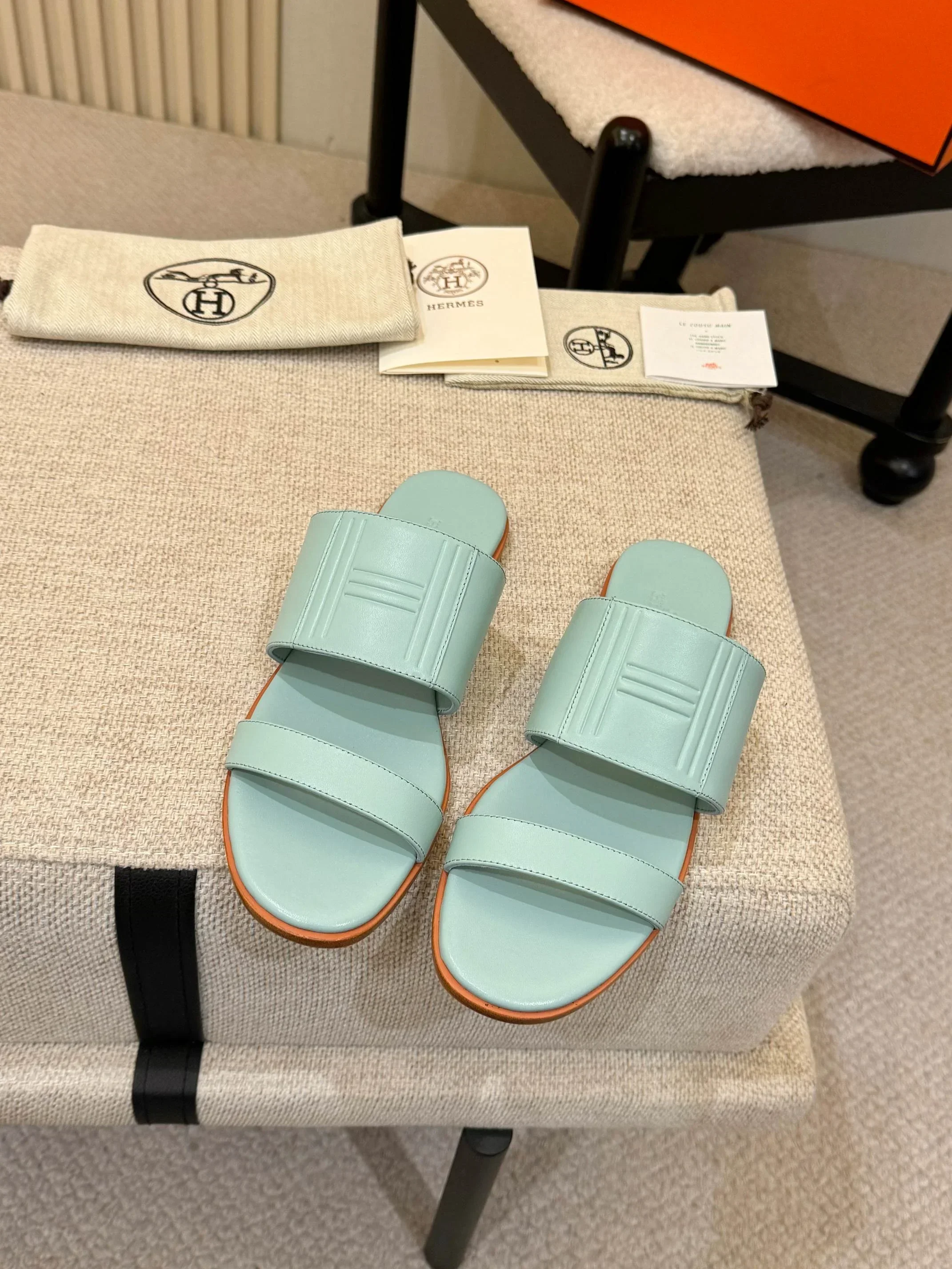 HERMES Slides & Slippers Calfskin (Light Blue) EU35-41 B50202607051150 - Image 4