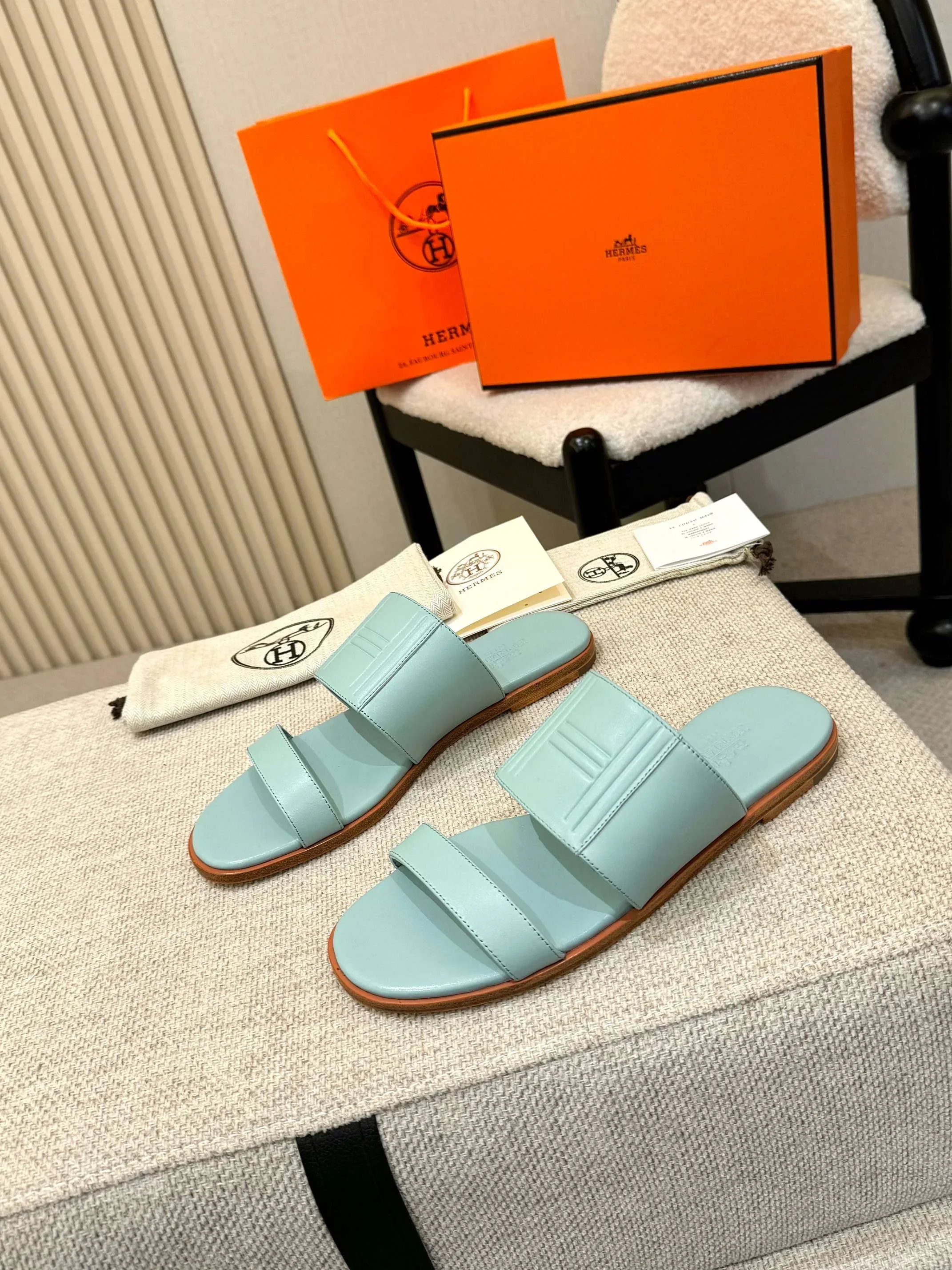 HERMES Slides & Slippers Calfskin (Light Blue) EU35-41 B50202607051150 - Image 5