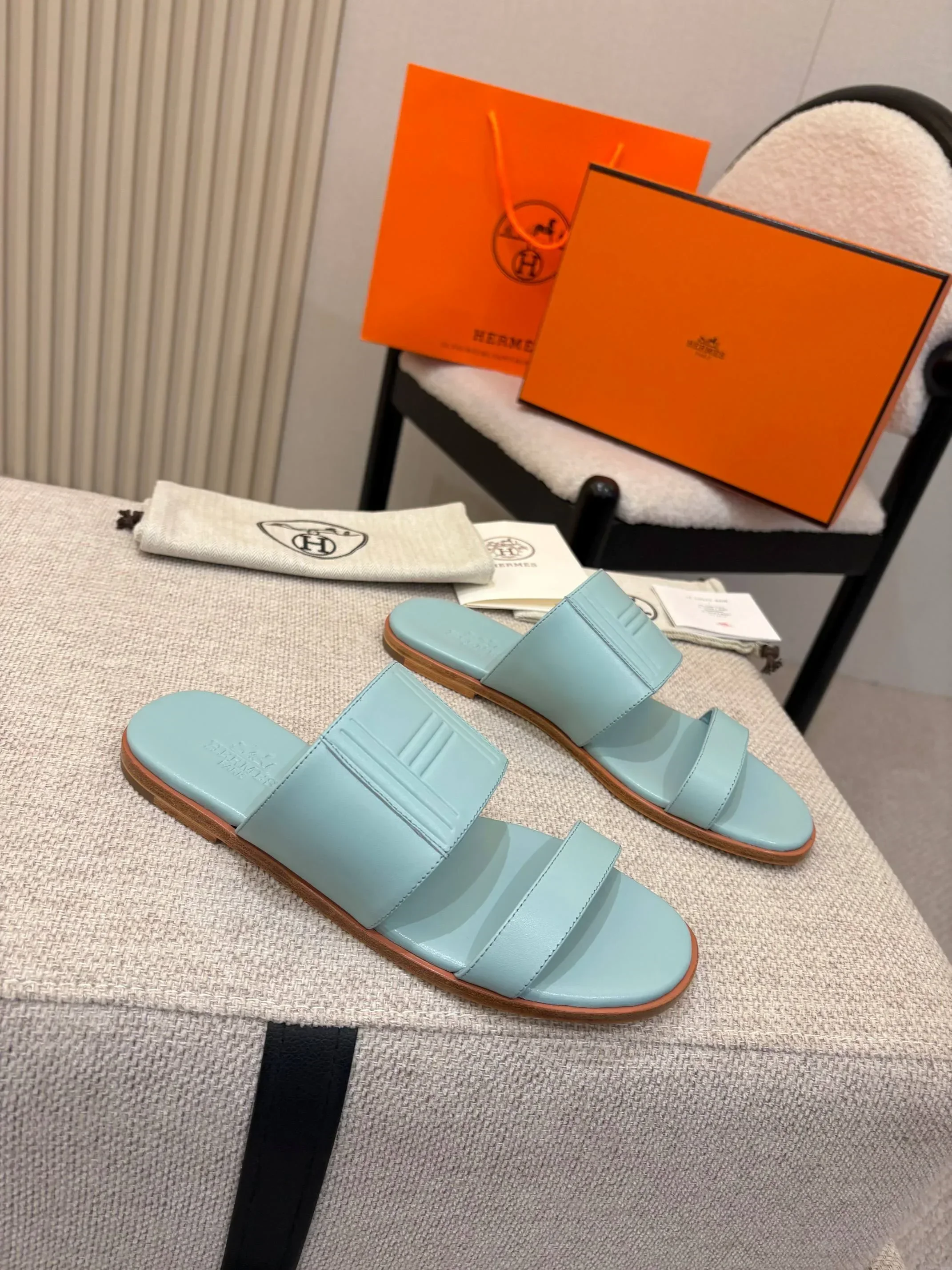 HERMES Slides & Slippers Calfskin (Light Blue) EU35-41 B50202607051150 - Image 7