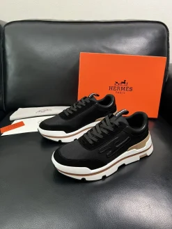Alternative view of HERMES Sneakers & Trainers Calf Leather-Mesh (Black-White-Brown) EU38-45 C80202607050330