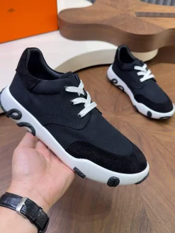 Alternative view of HERMES Sneakers & Trainers Canvas Suede (Black-White) EU39-44 B80202607051380