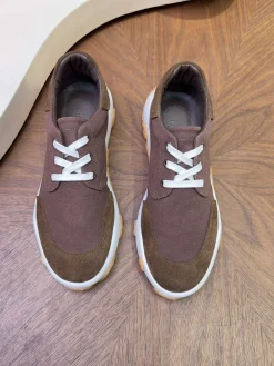 HERMES Sneakers & Trainers Canvas Suede (Brown-White) EU39-44 B80202607051378
