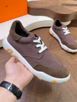 Alternative view of HERMES Sneakers & Trainers Canvas Suede (Brown-White) EU39-44 B80202607051378