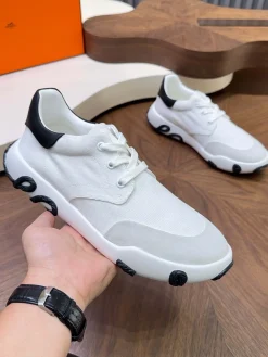 Alternative view of HERMES Sneakers & Trainers Canvas Suede (White-Black) EU39-44 B80202607051376
